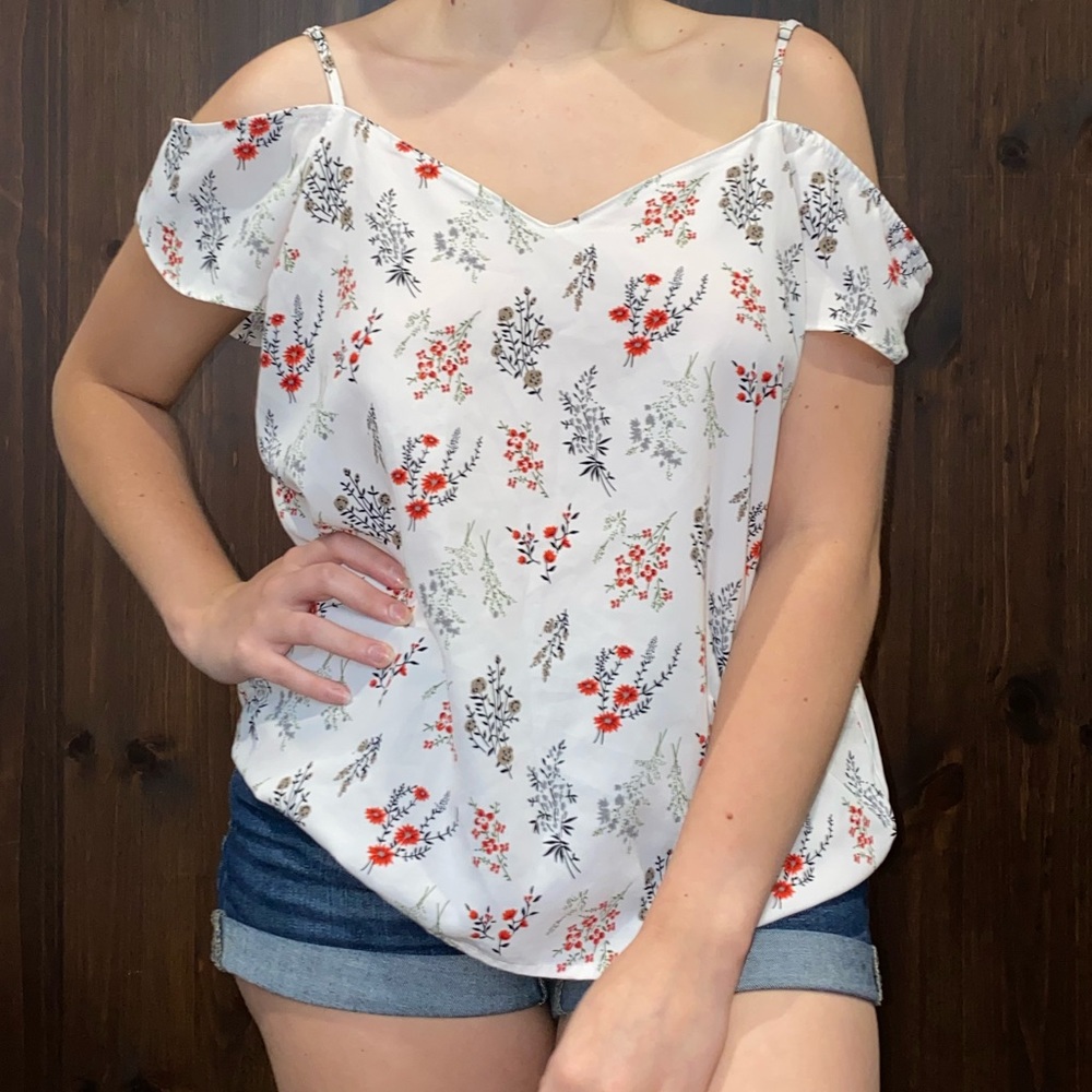 Summer floral off the shoulder blouse